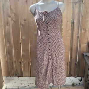 Abercrombie and Fitch button up cheetah print midi dress size XS